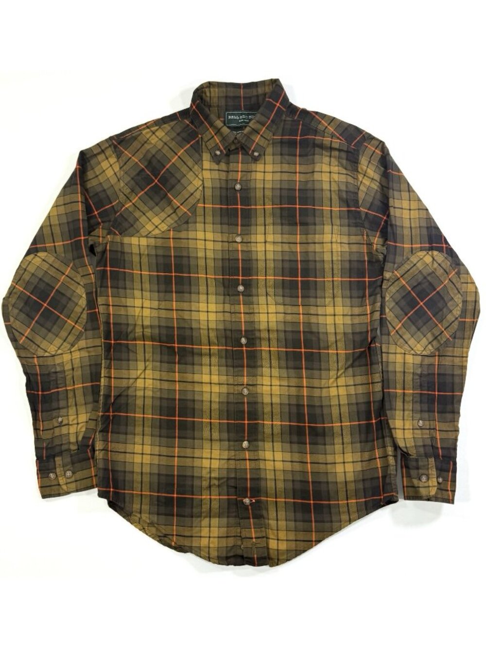 Ball And Buck Mens Sportsmans Shirt Shoulder Elbow Patches Vented Sz Small Plaid